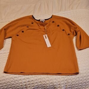 Elegant Mustard Blouse with Button Accents